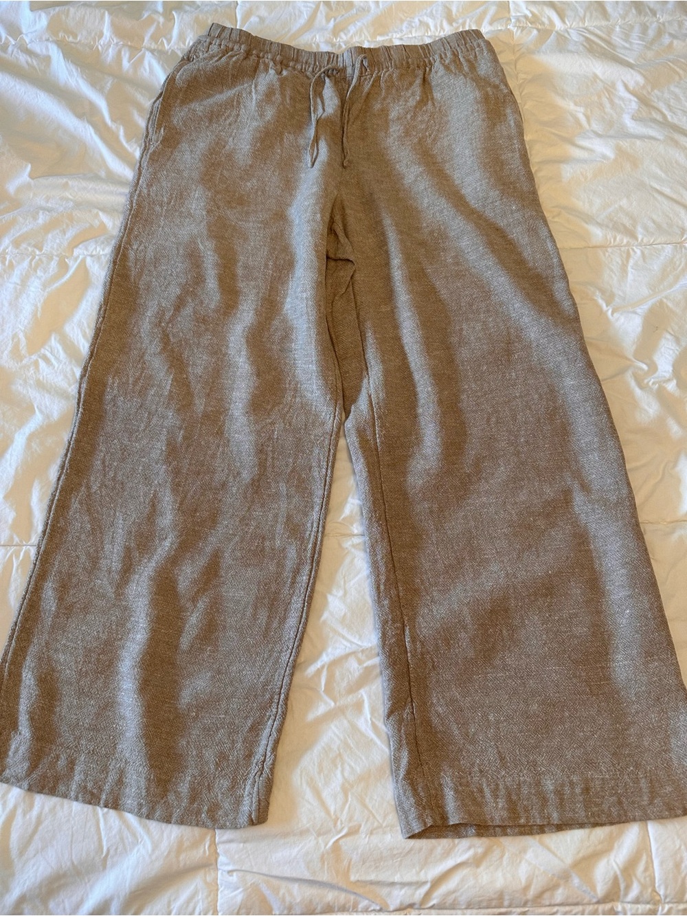 Reitmans Brown Wide-Leg Drawstring Sweatpants